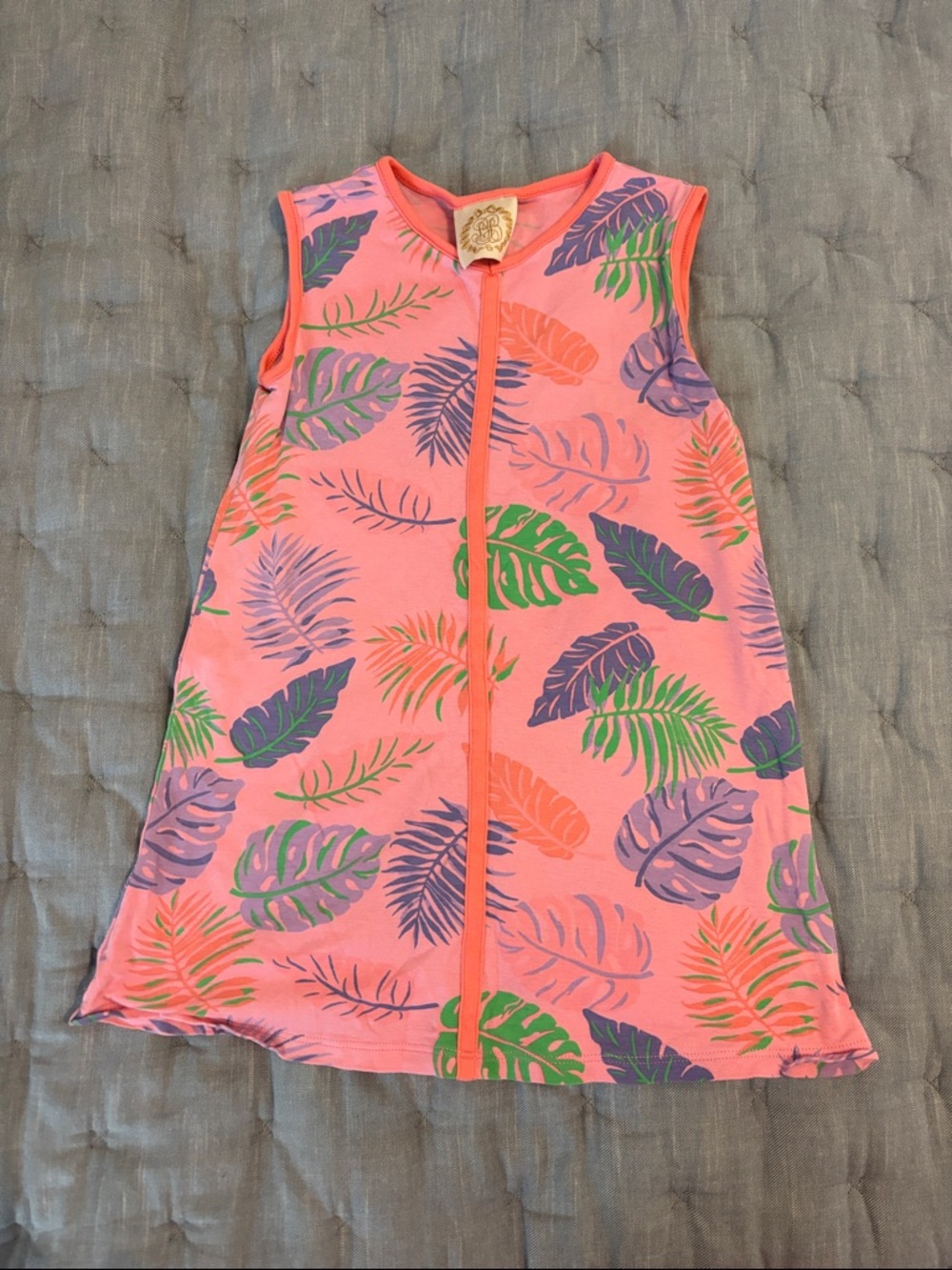 The Beaufort Bonnet Company Pink Tropical Leaf Swim Coverup